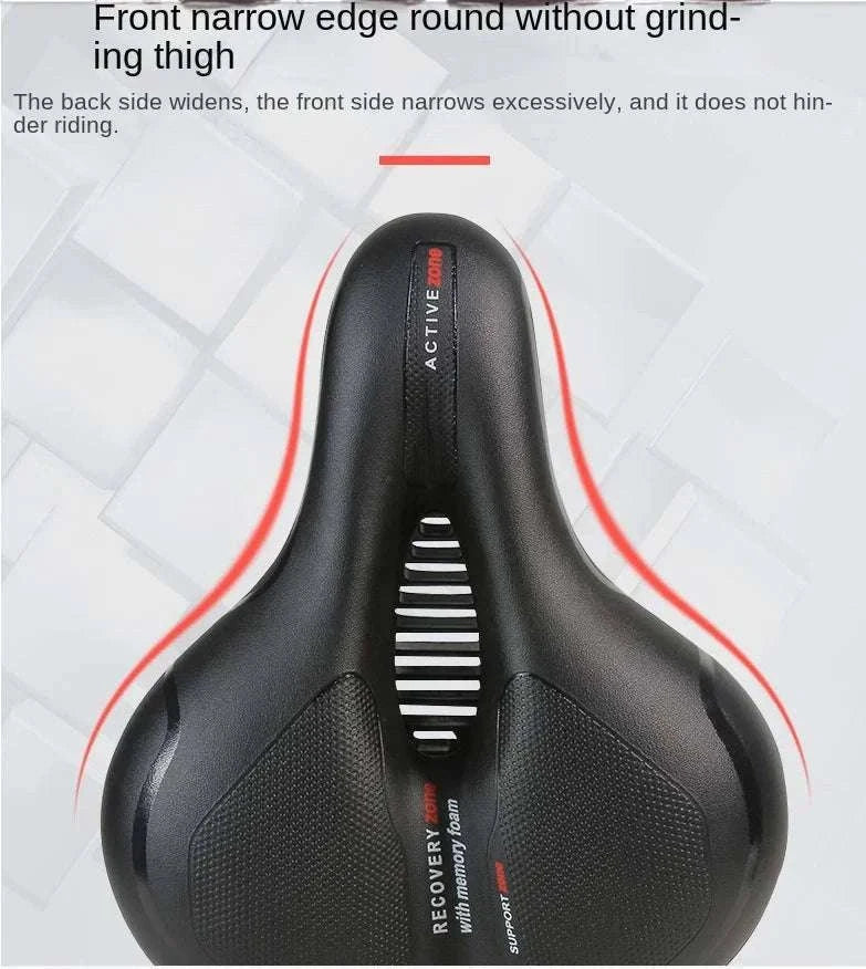 Breathable Shock Absorbing Bike Saddle Wide Comfort Seat MTB Road-Red