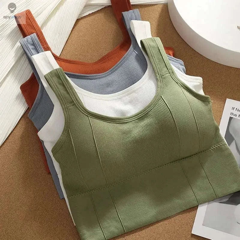 Breathable Sports Bra Seamless Anti‑Sweat Fitness Top-One size for 40-70kg / Purple