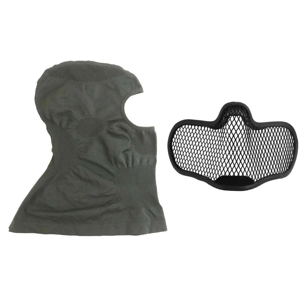 Breathable Tactical Balaclava with Steel Mesh Face Protection Mask-OB