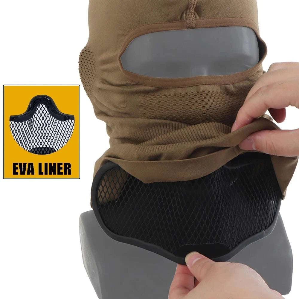 Breathable Tactical Balaclava with Steel Mesh Face Protection Mask-OB