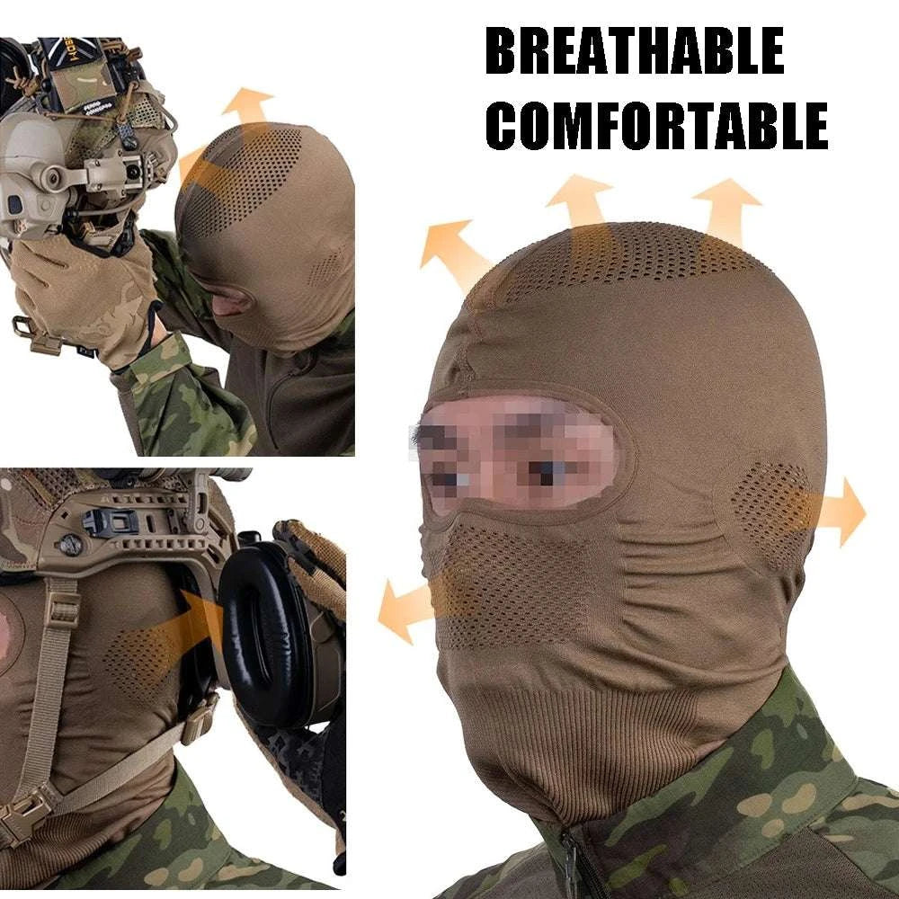 Breathable Tactical Balaclava with Steel Mesh Face Protection Mask-OB