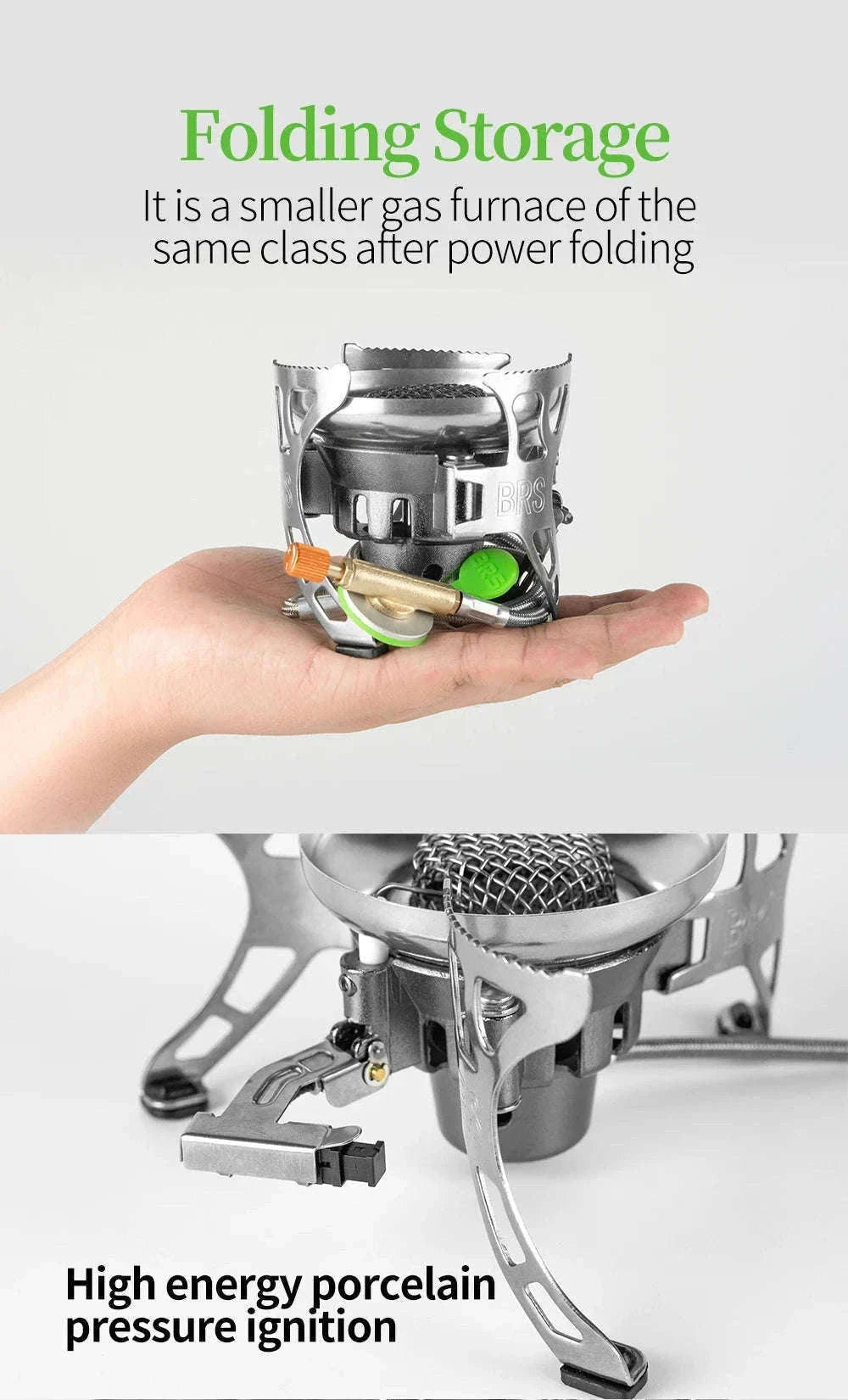 BRS-15 Windproof Foldable Gas Stove with Electronic Ignition-BRS-15