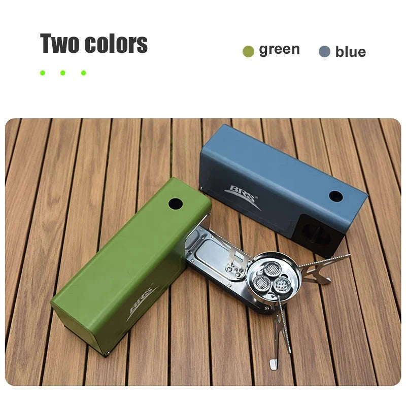 BRS-97 3800W Folding Butane Camping Gas Stove with Ignition-Green