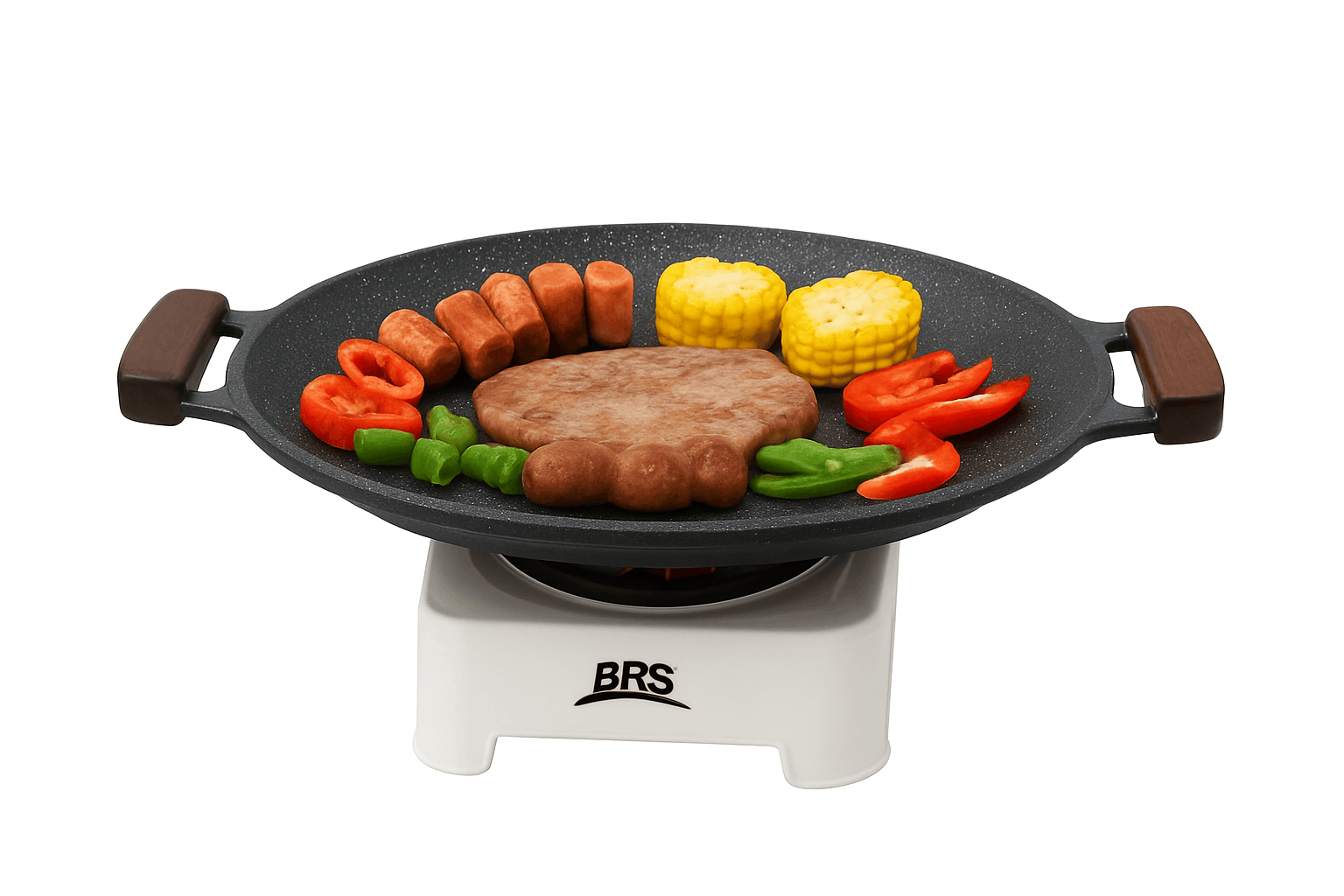 BRS-K007 Infrared Split Gas Stove with Piezo Ignition-White