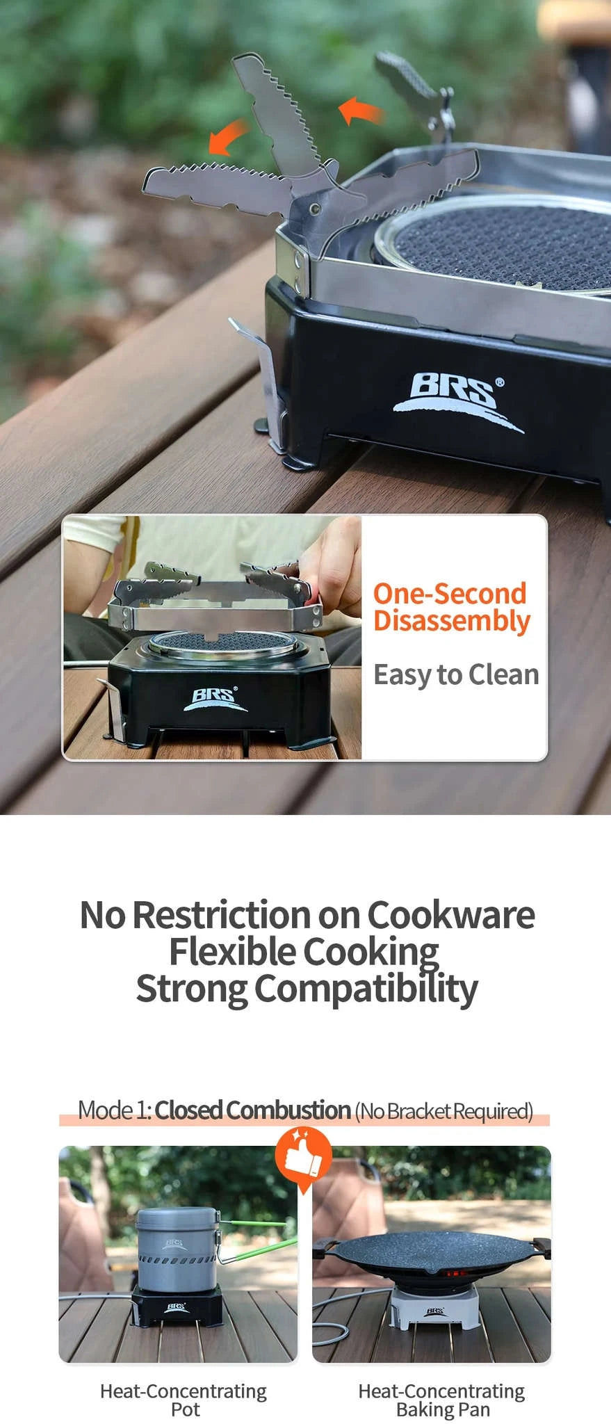 BRS-K007 Infrared Split Gas Stove with Piezo Ignition-White