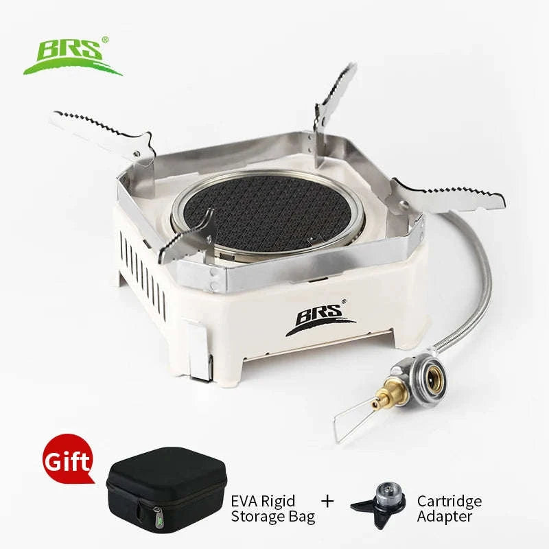 BRS-K007 Infrared Split Gas Stove with Piezo Ignition-White