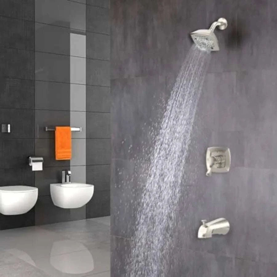 Brushed Nickel Shower Faucet Set with Tub Spout & Valve-United States / BrushedNickel