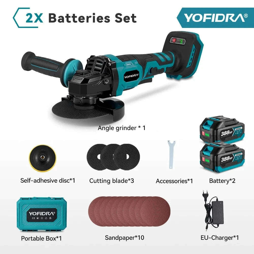 Brushless 125mm Cordless Angle Grinder 2000W-Without Battery / GERMANY / EU