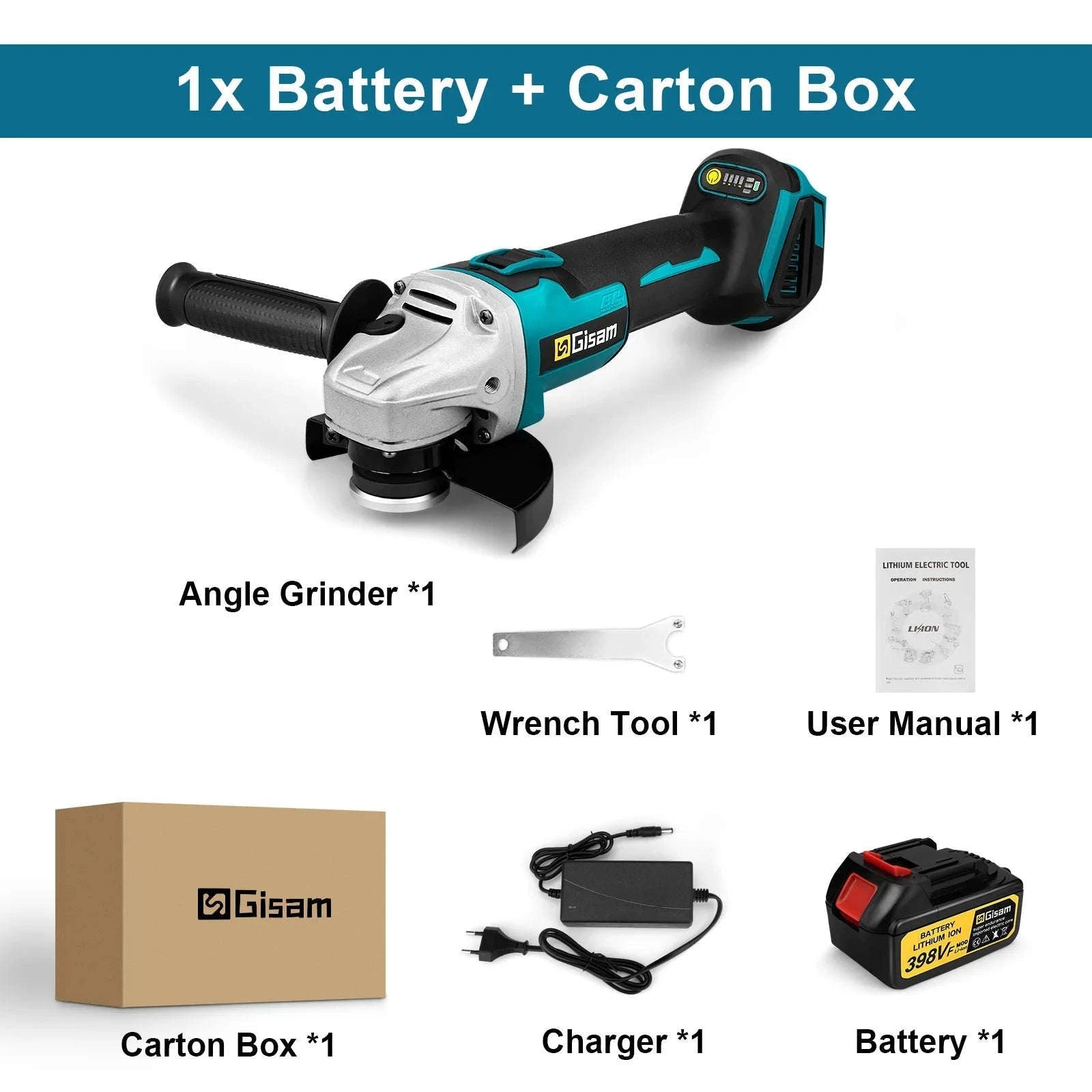Brushless Cordless Angle Grinder 125MM-2 Battery Set / GERMANY