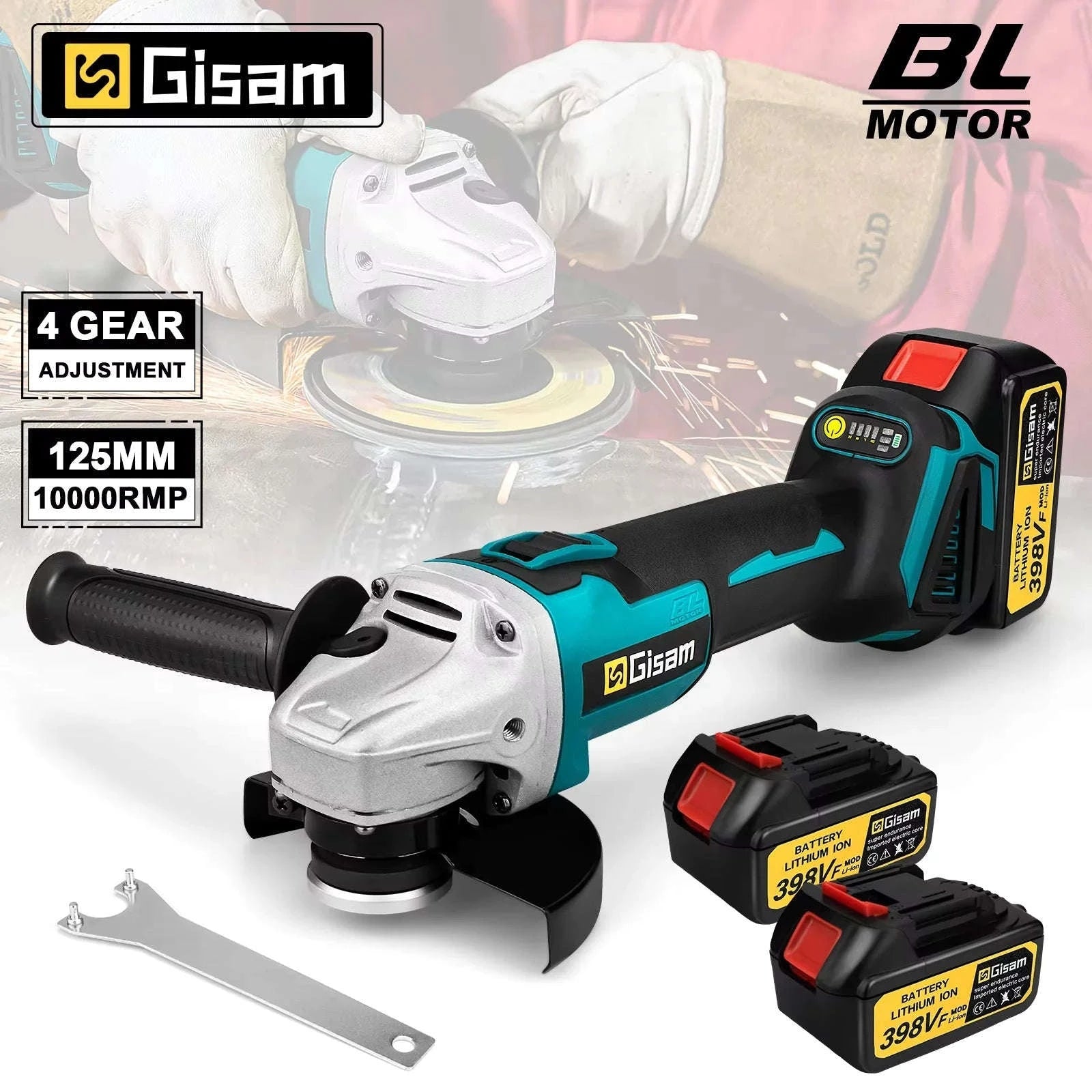 Brushless Cordless Angle Grinder 125MM-2 Battery Set / GERMANY