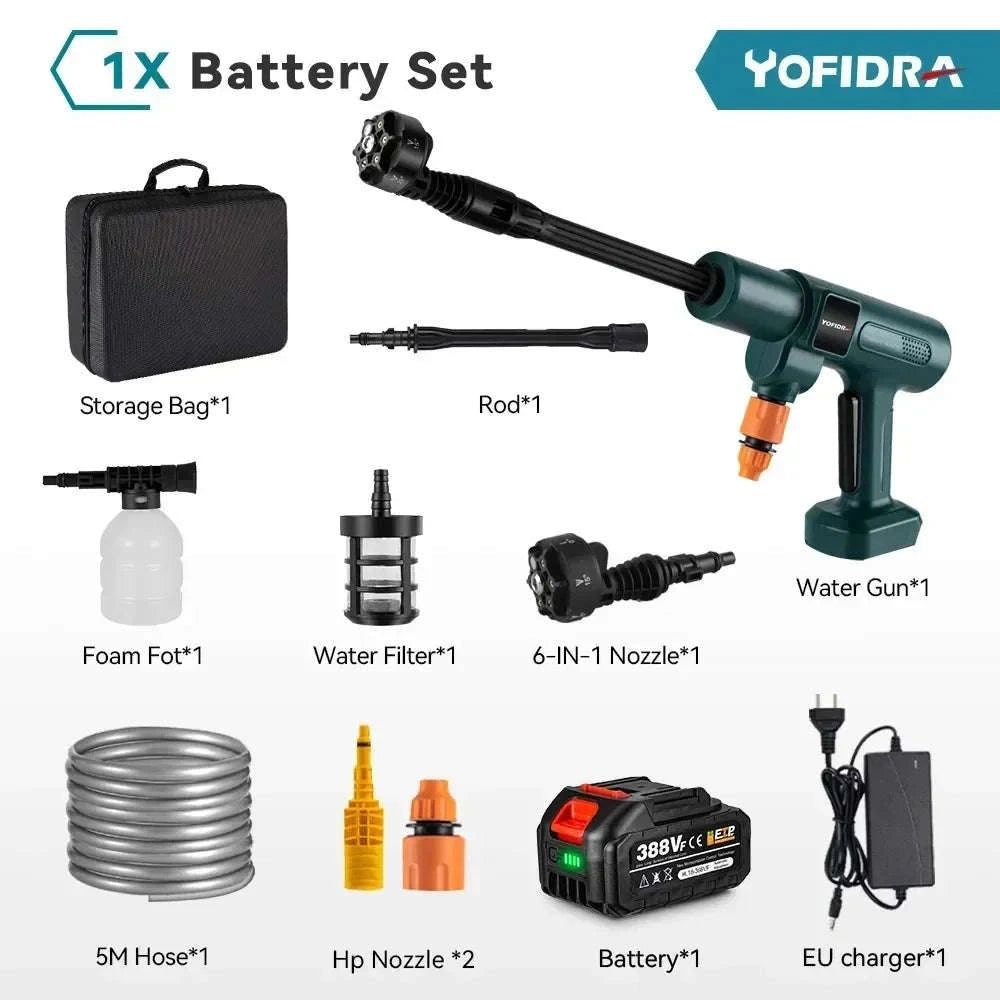 Brushless Electric High Pressure Water Spray Gun 3500W for Makita Battery-2xBattery Set / Electric / Australia