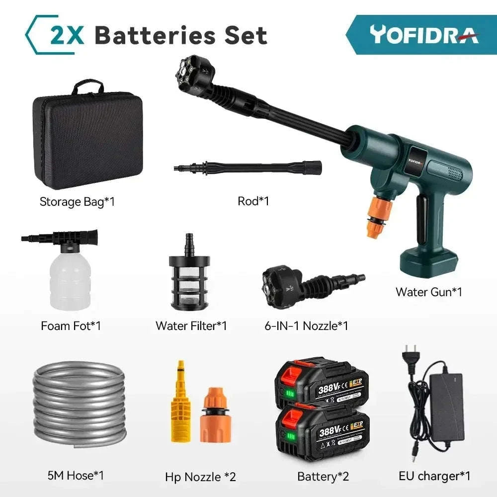 Brushless Electric High Pressure Water Spray Gun 3500W for Makita Battery-2xBattery Set / Electric / Australia