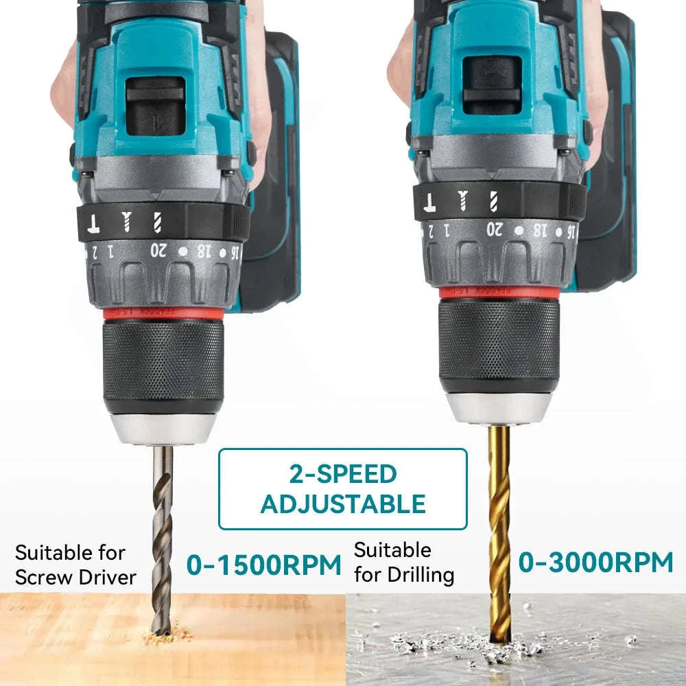 Brushless Electric Impact Drill Cordless Screwdriver 700N·m-2xBattery set-A / GERMANY