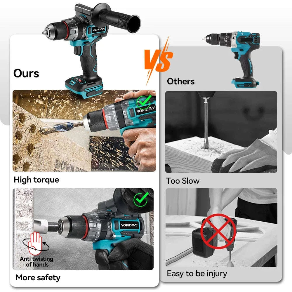 Brushless Electric Impact Drill Cordless Screwdriver 700N·m-2xBattery set-A / GERMANY
