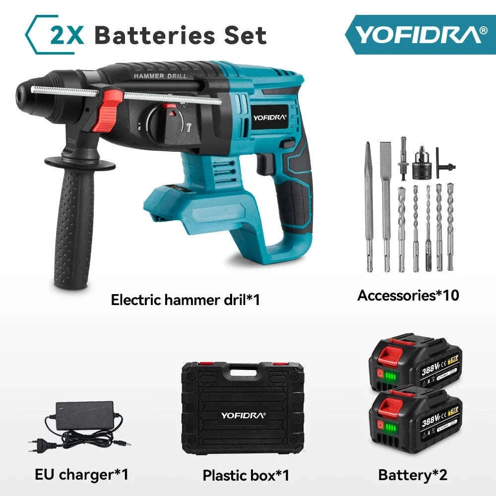 Brushless Electric Rotary Hammer for Fast Home Drilling-Without Battery-A / Australia