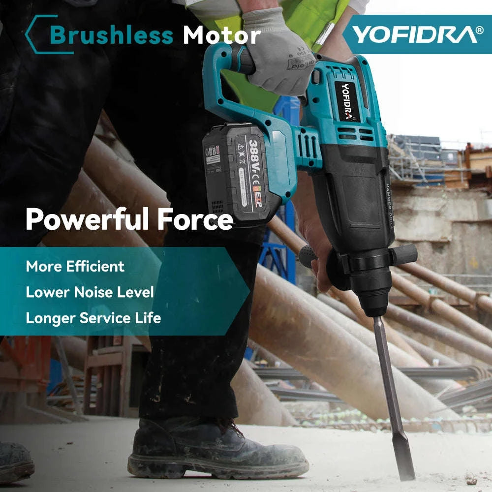 Brushless Electric Rotary Hammer for Powerful Drilling-Without Battery-A / spain
