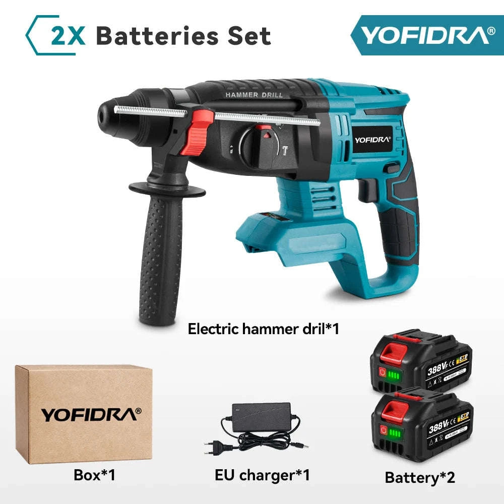 Brushless Electric Rotary Hammer for Powerful Drilling-Without Battery-A / spain