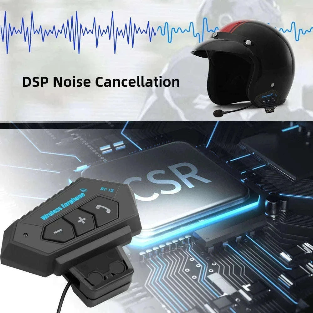 BT12 Motorcycle Bluetooth Helmet Headset for Clear Ride Audio-X3 Soft MIC