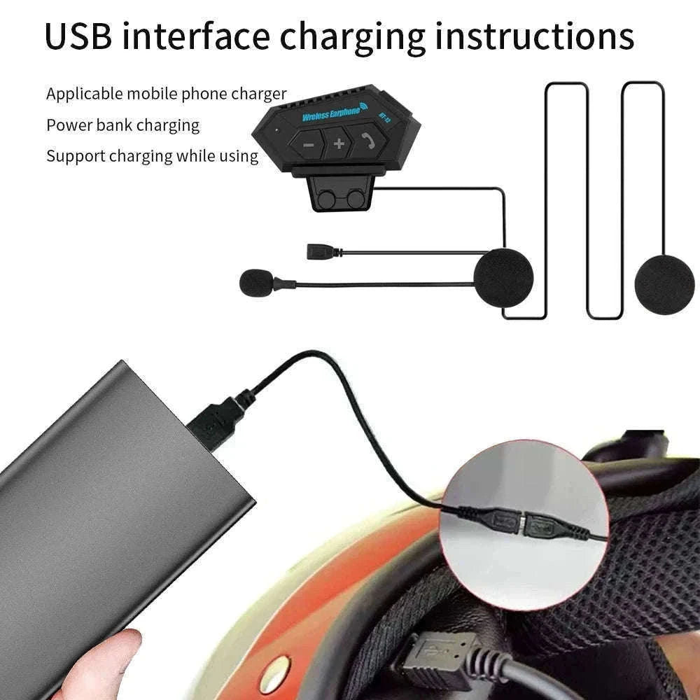 BT12 Motorcycle Bluetooth Helmet Headset for Clear Ride Audio-X3 Soft MIC