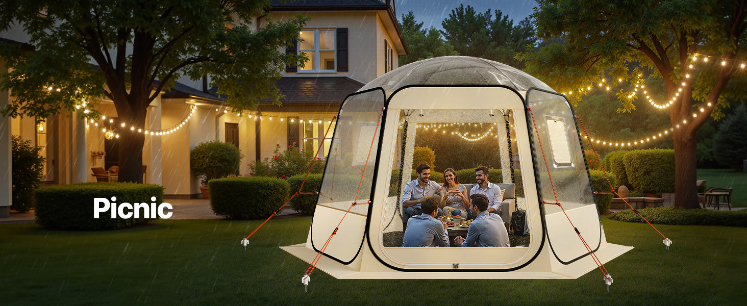 SucceBuy Bulle surgissante Tente étanche à l’eau et résistante aux UV, abri de camping transparent, tente dome/igloo d’extérieur avec fenêtres