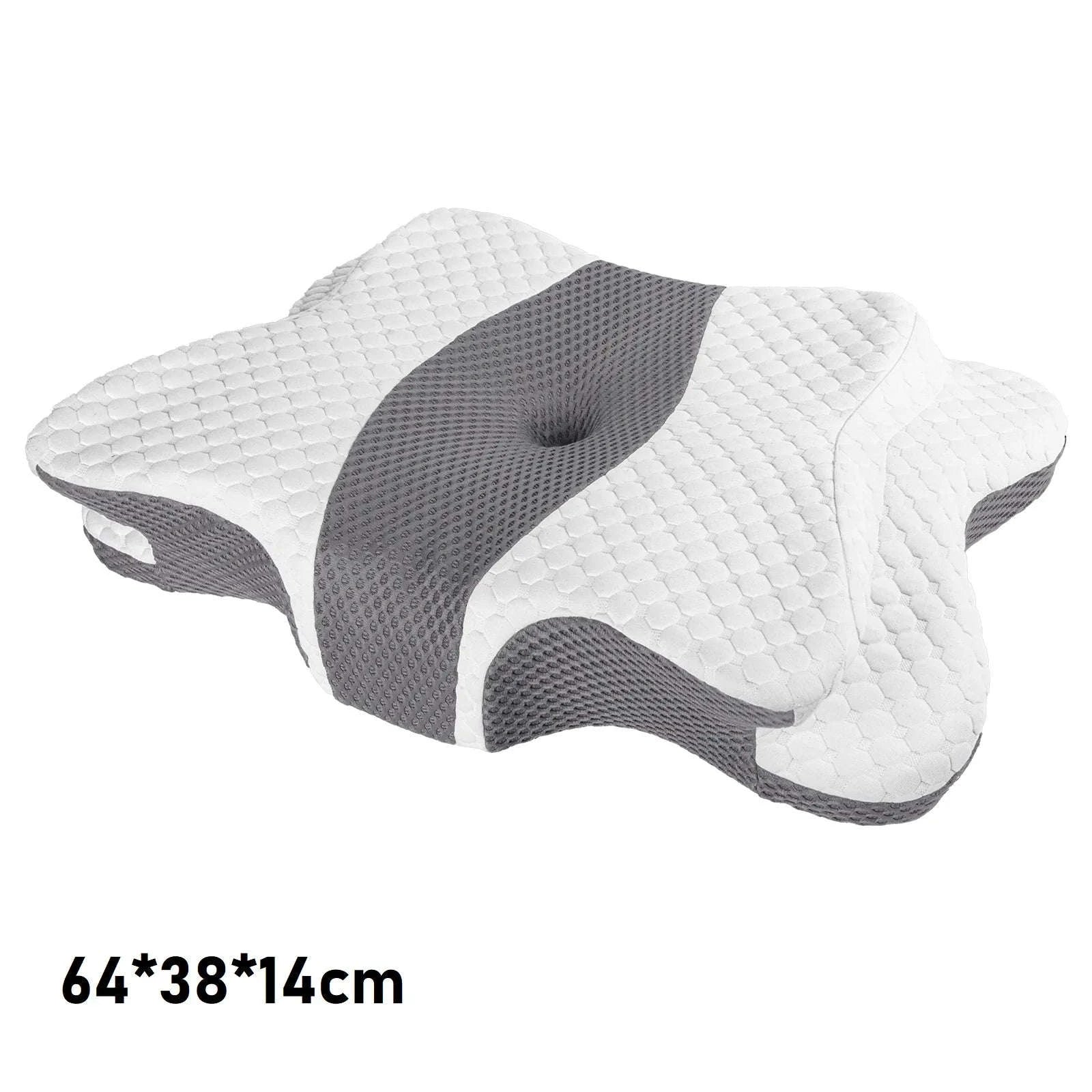 Butterfly Memory Foam Neck Pillow Ergonomic Cervical Support-Light Grey / france / as show