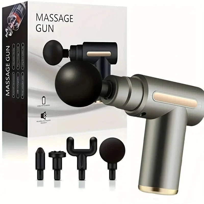 Button Fascia Gun Deep Tissue Massage Mini Device-Grey