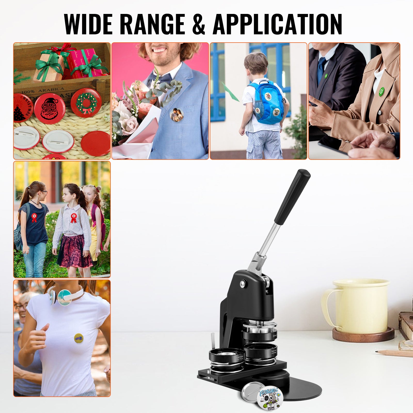 2-in-1 Button Badge Maker Machine Kit with 500pcs Parts