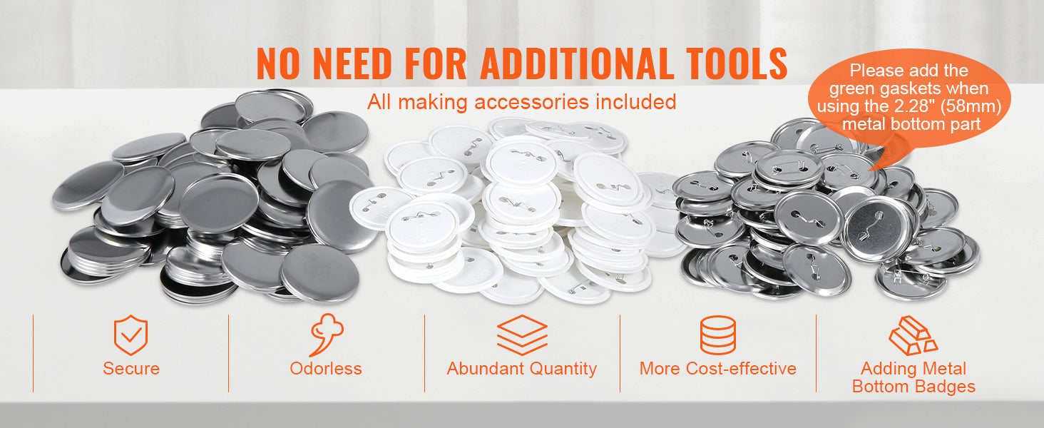 Button Maker Machine Kit with 25/32/58mm Molds & Accessories