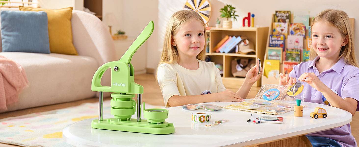 Button Maker Machine Kit with 100 Parts, Cutter & Ergonomic Handle-R A Green 58mm / france