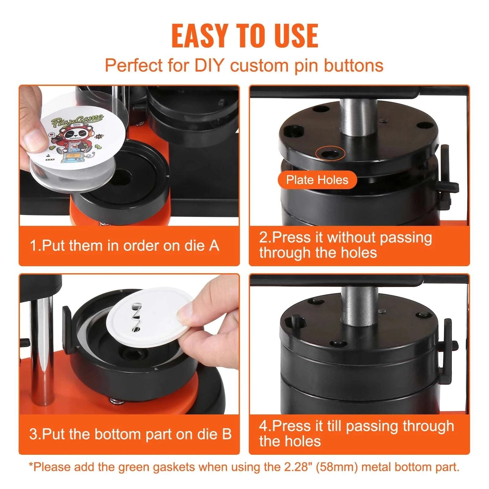 Button Maker Machine Kit with 25/32/58mm Molds & Accessories-JMB-32 500 Buttons / United States