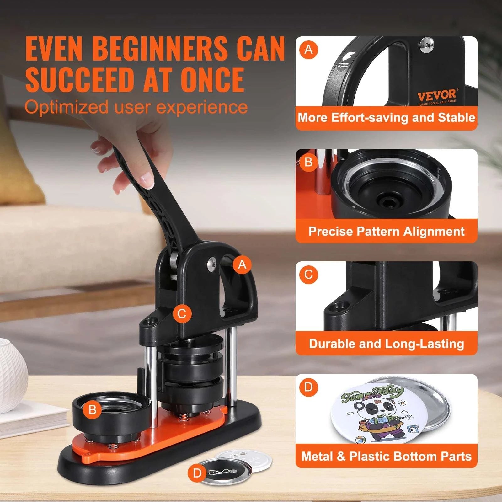 Button Maker Machine Kit with 25/32/58mm Molds & Accessories-JMB-32 500 Buttons / United States
