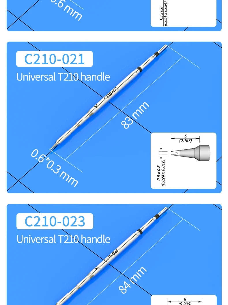 C210 Soldering Tips for T210 Handle – Precision Nozzle Set-C210-108