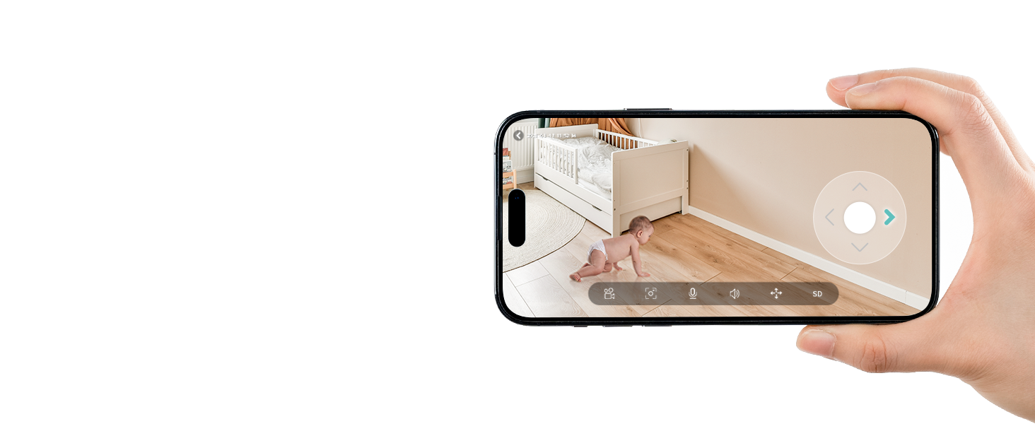 BOIFUN 1080P Baby Monitor with 355° PTZ and App Control