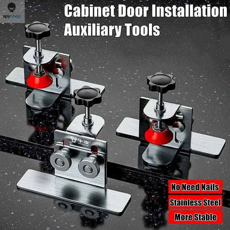Cabinet Door Installation Tool – Stainless Steel Jig for Precise Door Mounting-3pcs