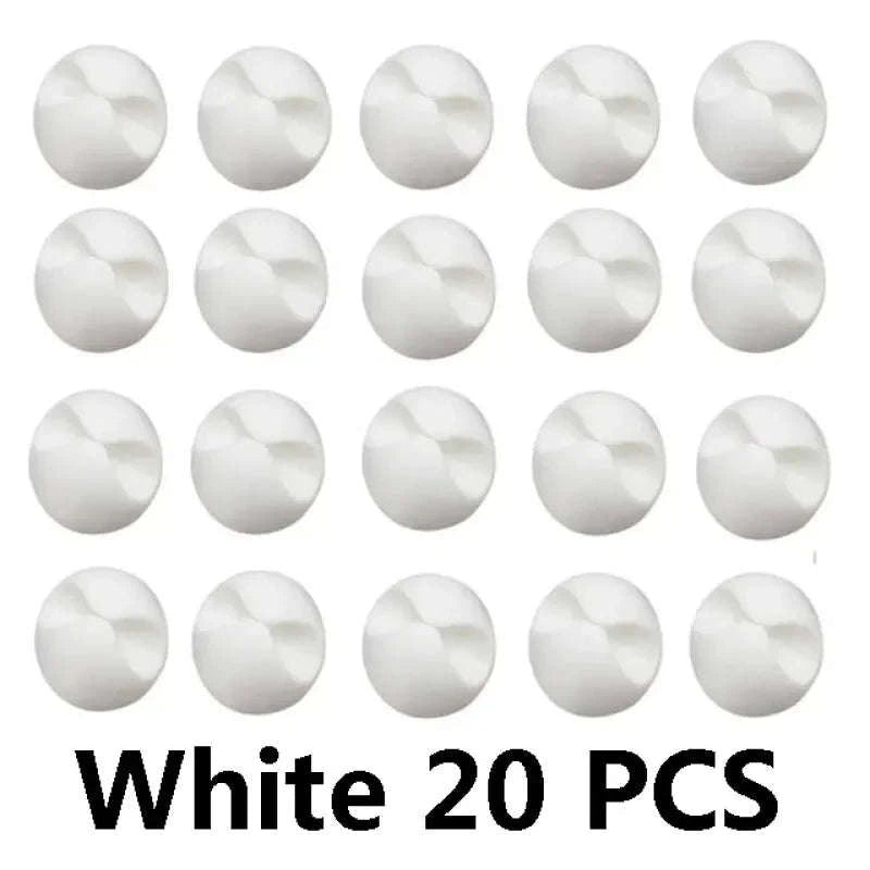 Cable Clip Organizer Set-White 5Pc