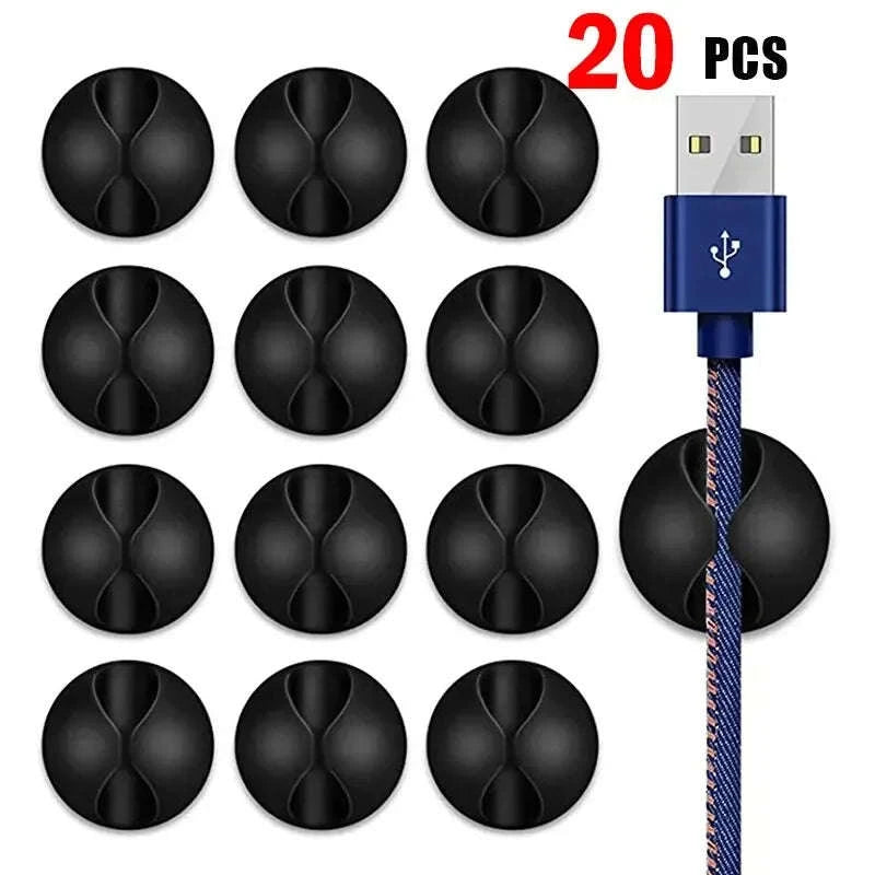 Cable Clip Organizer Set-White 5Pc