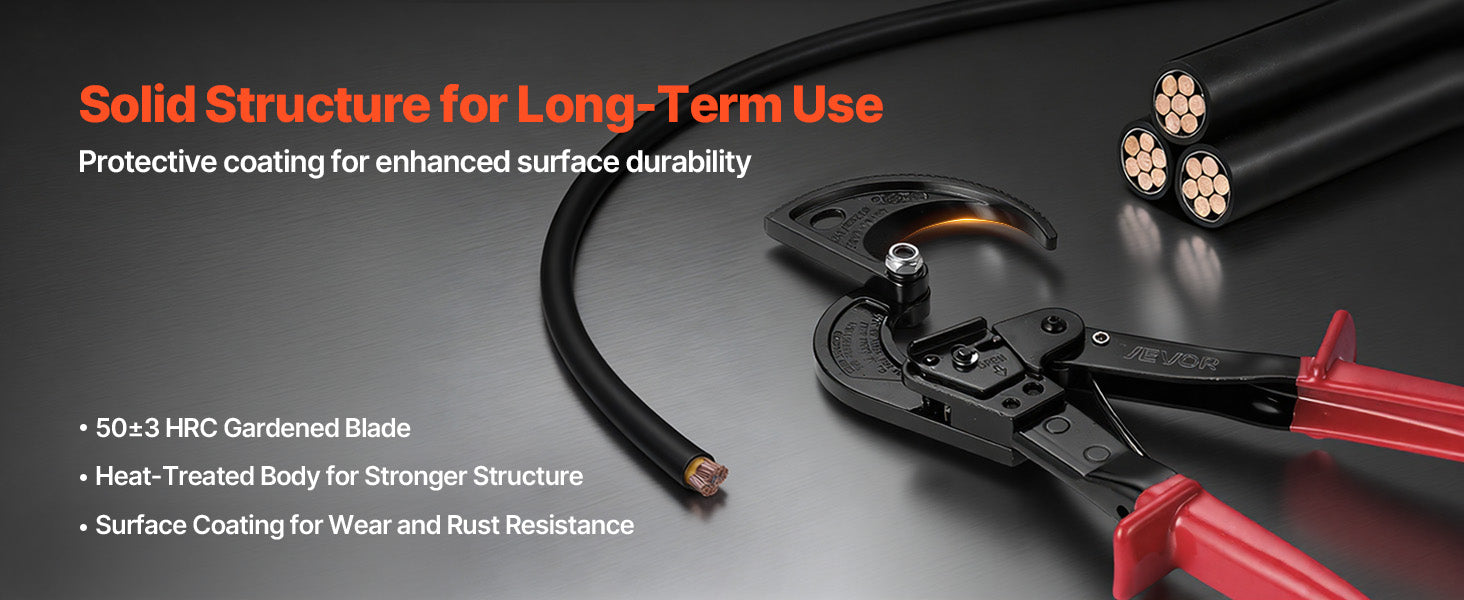 Ratcheting Cable Cutter with PVC-Coated Handles
