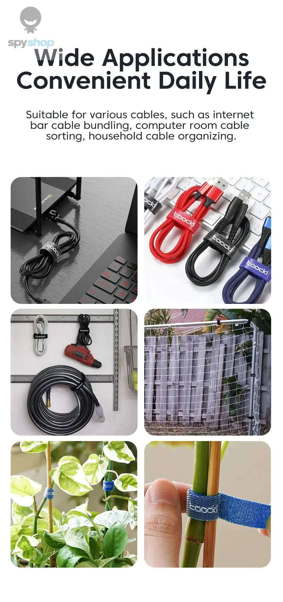 Cable Organizer Wire Winder for USB and Earphone Cords-1M Black