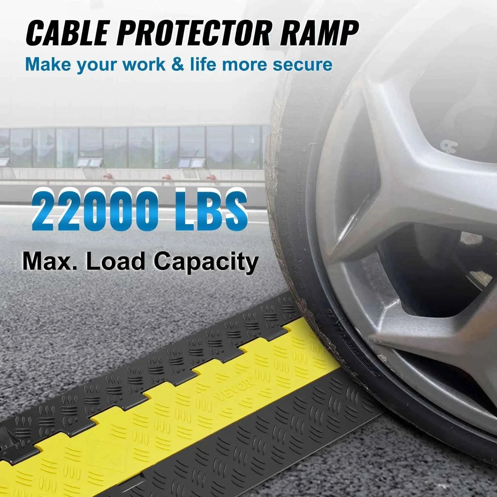 Cable Protector Ramp 2 Channel Heavy Duty Wire Cord Cover-3PCS Tape 1.2W LBS / spain