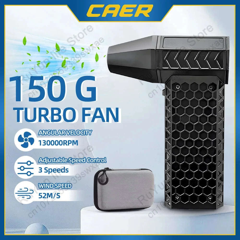 CAER Turbo Jet Fan with Storage Bag – Portable High‑Speed Air Blower-130000RPM with Kit