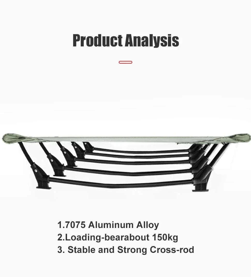 Camping Cot Folding Bed for Travel, Hiking, and Camping-Khaki