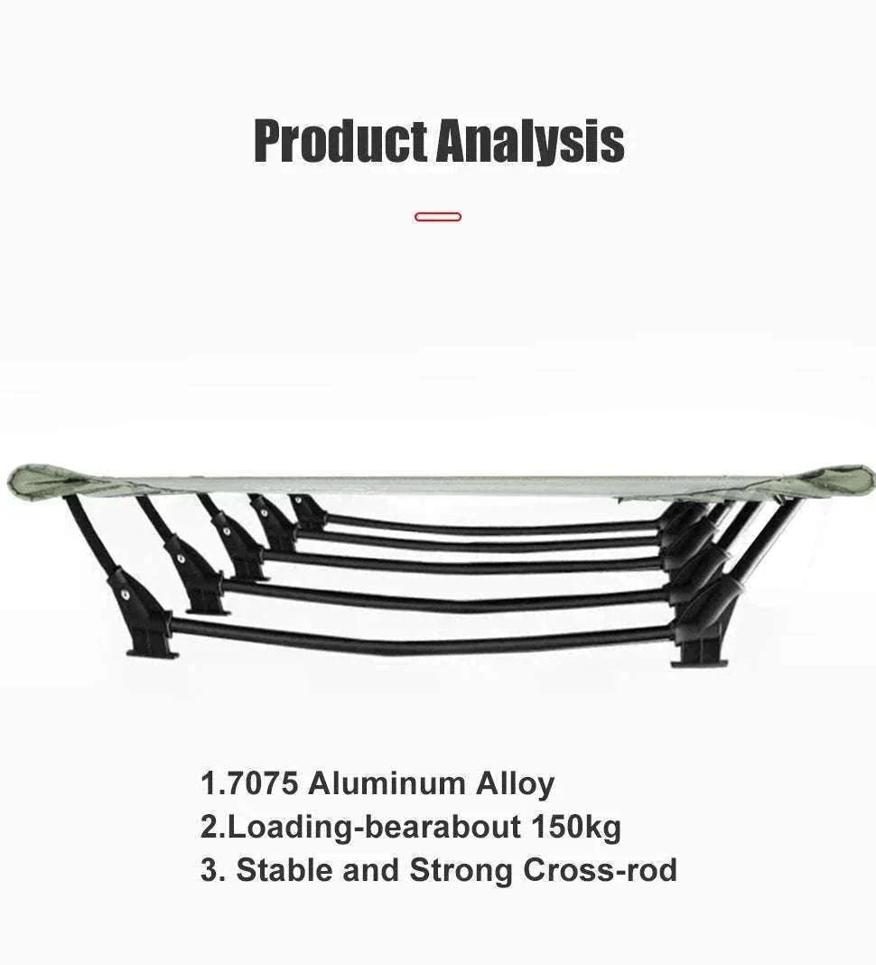 Camping Cot Folding Bed for Travel, Hiking, and Camping-Khaki