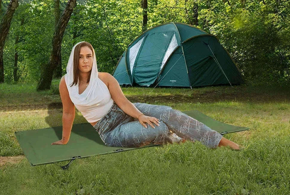 Camping Cot Folding Bed for Travel, Hiking, and Camping-Khaki