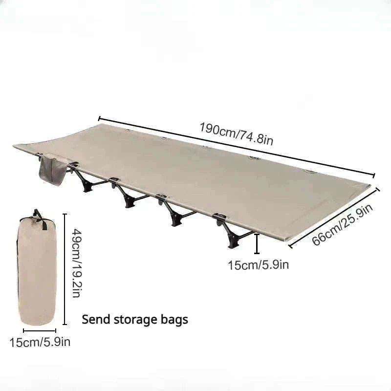 Camping Cot Folding Bed for Travel, Hiking, and Camping-Khaki