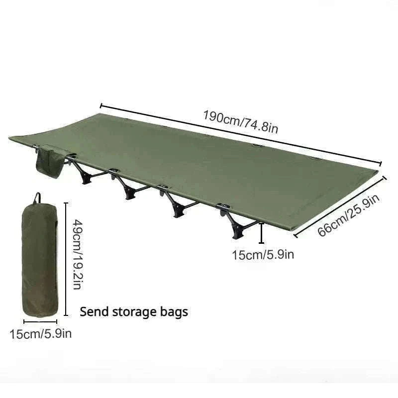 Camping Cot Folding Bed for Travel, Hiking, and Camping-Khaki