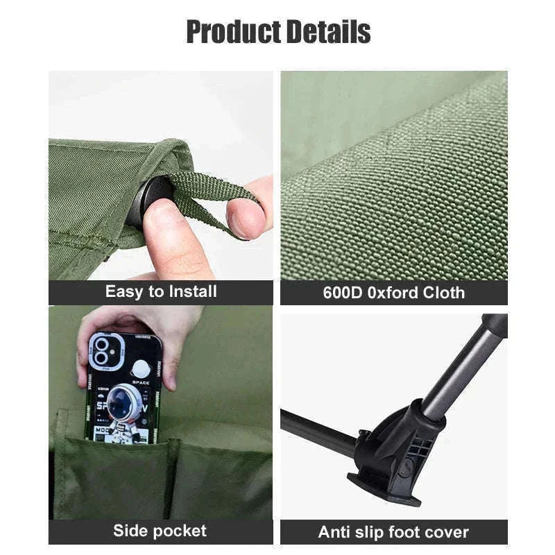 Camping Cot Folding Bed for Travel, Hiking, and Camping-Khaki