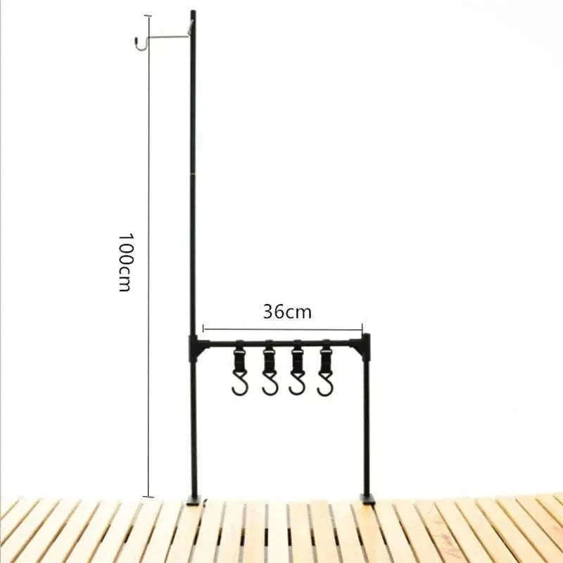 Camping Desktop Storage Rack with Hooks for Outdoor Tables-Single Rack Set 1