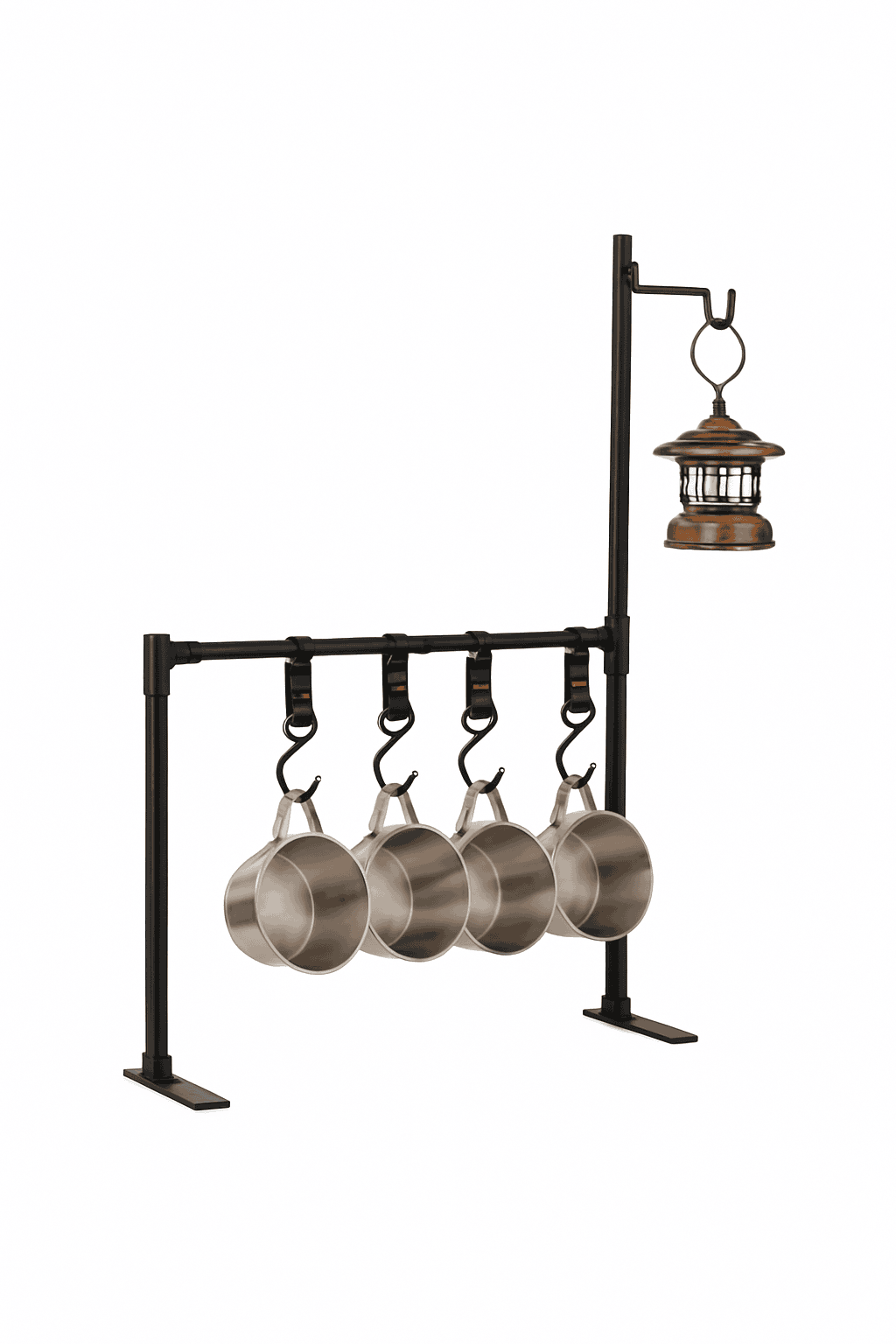 Camping Desktop Storage Rack with Hooks for Outdoor Tables-Single Rack Set 1