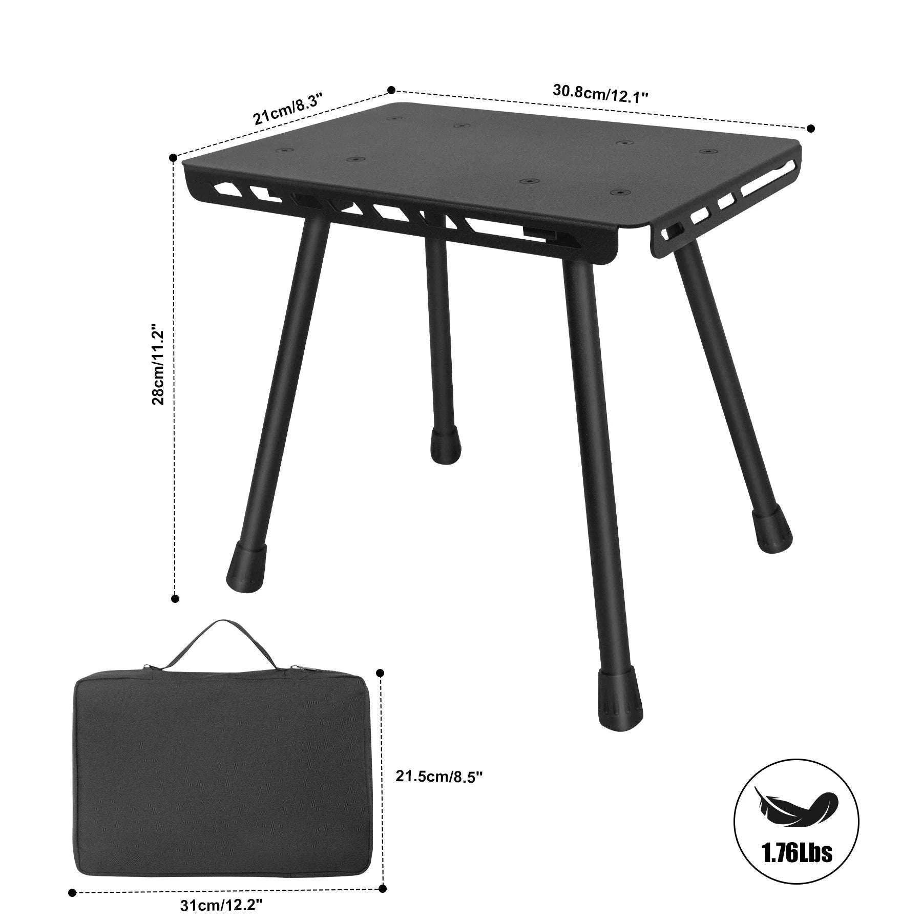 Camping Folding Stool with Aluminum Frame and Carrying Bag-Green