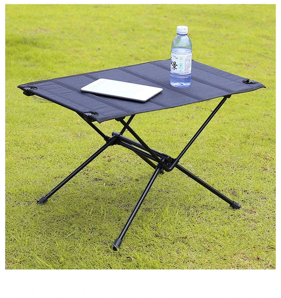 Camping Folding Table with Aluminum Alloy Frame and Roll-Up Top-Green Set